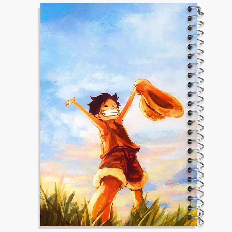 دفتر ژورنال نویسی 50 برگ خندالو مدل نقطه ای طرح لوفی انیمه وان پیس One Piece کد 17256