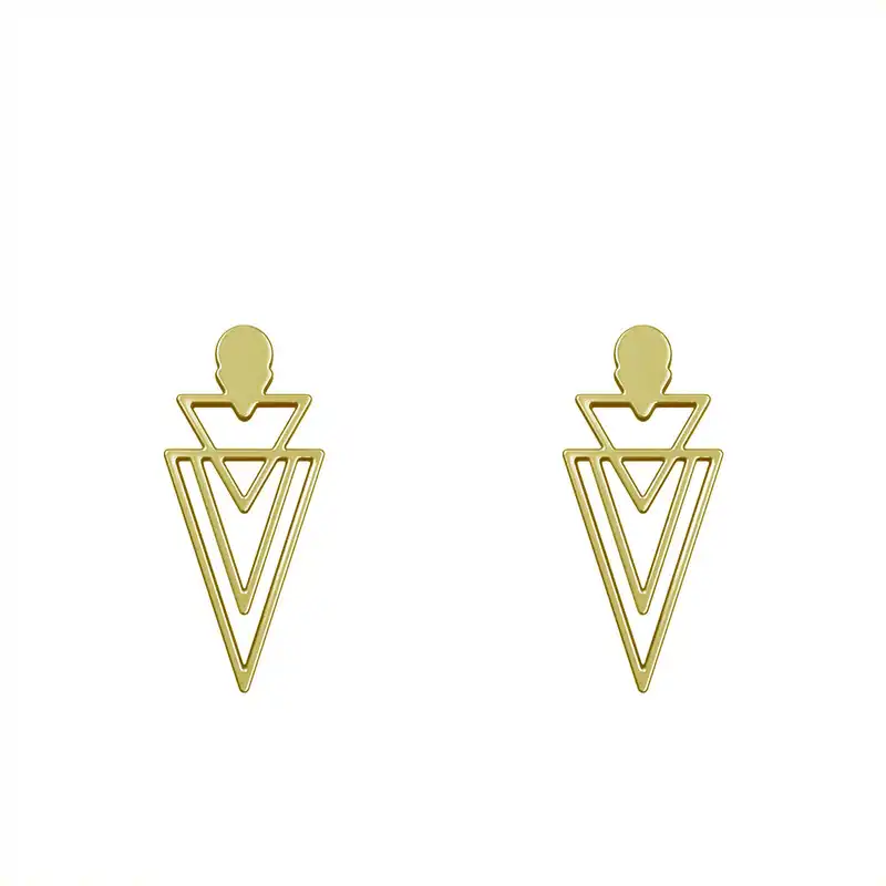 گوشواره طلا 18 عیار زنانه مدوپد مدل مثلث کد GA1-14973