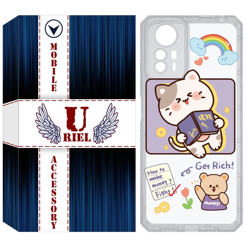 کاور یوریل مدل Clear کد 12 طرح گربه مناسب برای گوشی موبایل شیائومی Redmi Note 12S