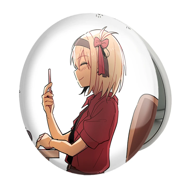 آینه جیبی خندالو طرح چیساتو انیمه لیکوریس ریکویل Lycoris Recoil مدل تاشو کد 22962 