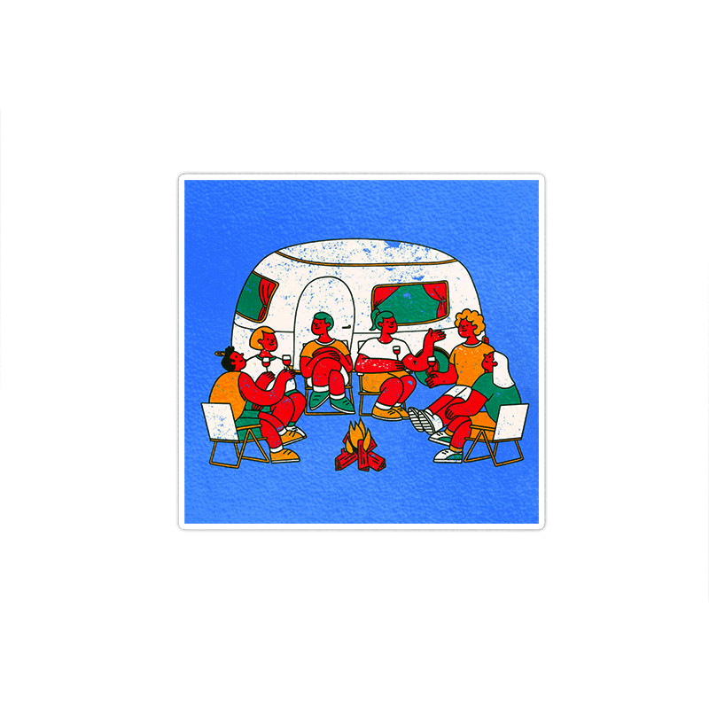 استیکر تزئینی موبایل و تبلت ماسا دیزاین مدل stkv0287 طرح camping