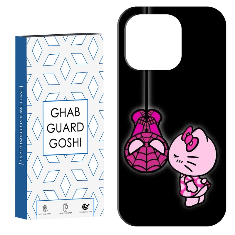 کاور قاب گارد گوشی طرح کیتی و مرد عنکبوتی کد Dimo-896 مناسب برای گوشی موبایل اپل  IPHONE 16 PRO MAX   