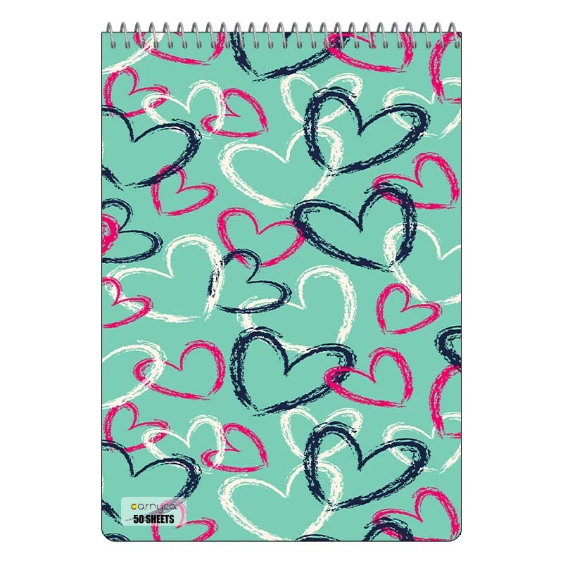 دفتر نقاشی 50 برگ سیمی کارنیکا طرح پترن عشق Love Pattern کد 69529
