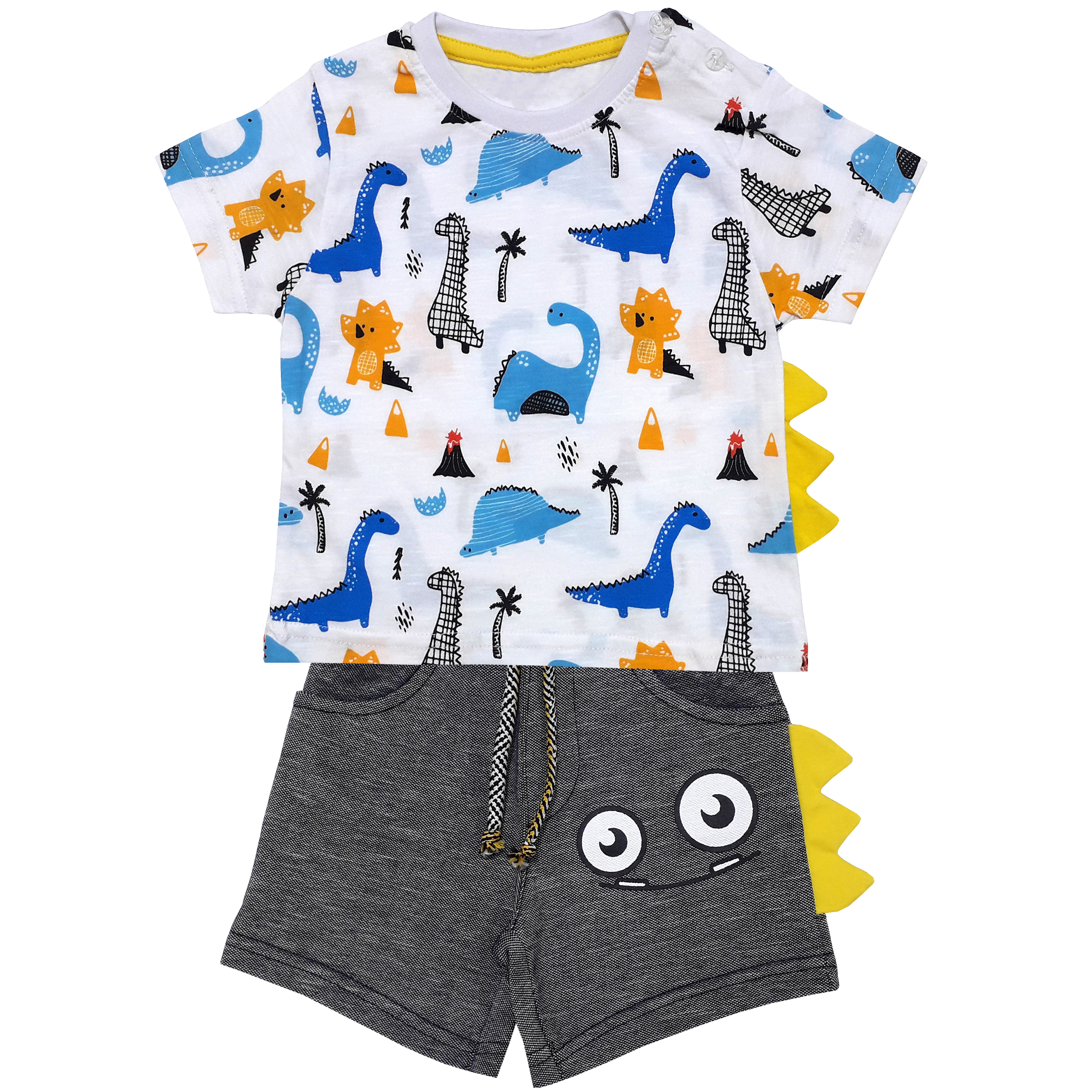 ست تی شرت و شلوارک نوزادی مدل دایناسور کد 3304