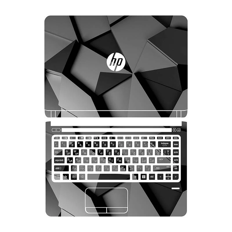 استیکر لپ تاپ توییجین و موییجین طرح هندسی کد 21 مناسب برای لپ تاپ Hp 430 g3 به همراه برچسب حروف فارسی کیبورد