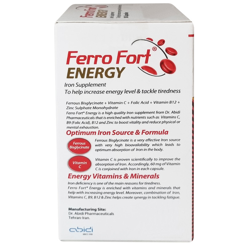 کپسول فروفورت انرژی عبیدی بسته 30 عددی