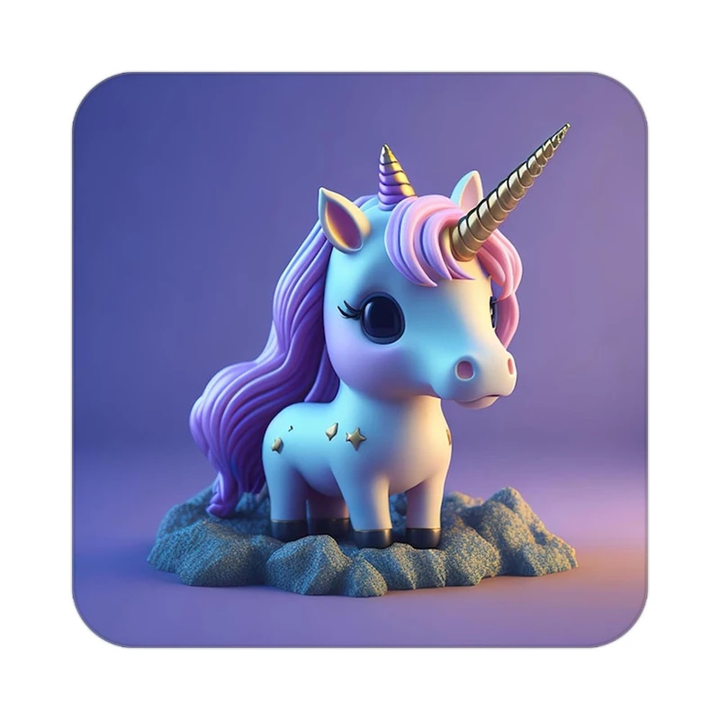 زیر لیوانی کاکتی طرح اسب تک شاخ و یونیکورن مدل mp33521