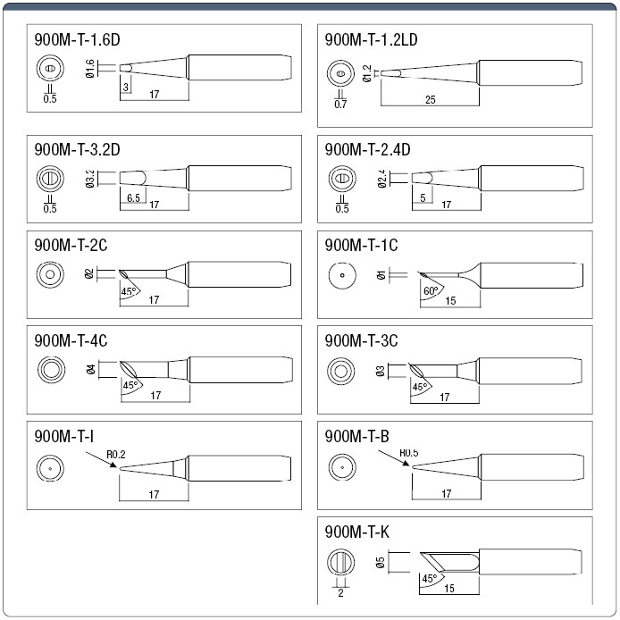 نوک هویه سر کج مکانیک مدل 900M-T-IS