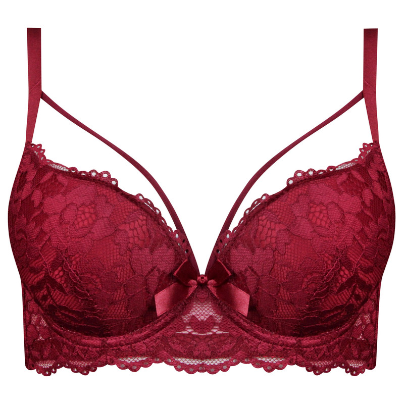 سوتین زنانه فنردار مدل پوش آپ هارنس کد 5249-230 رنگ زرشکی