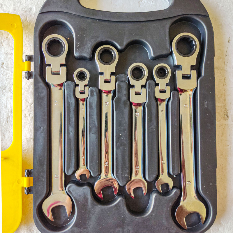 آچار یکسر تخت و یکسر رینگی جغجغه ای مدل ART : 1024 مجموعه 7 عددی