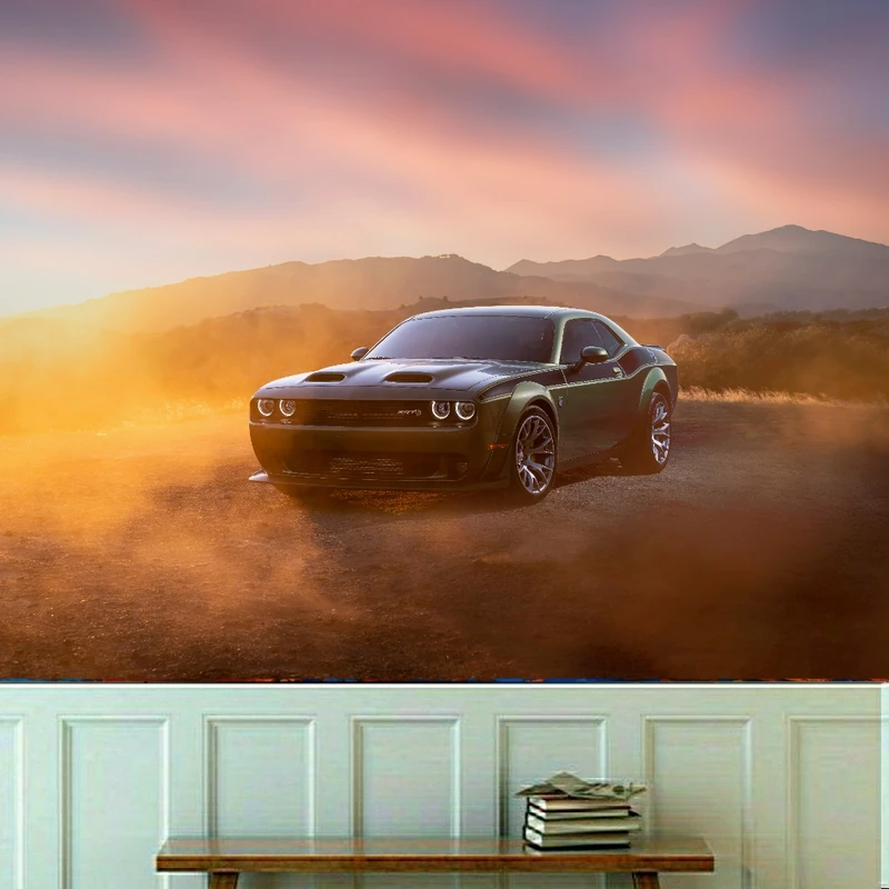 کاغذ دیواری طرح جذاب ترین خودروهای جهان مدل موستانگ کد KF669
