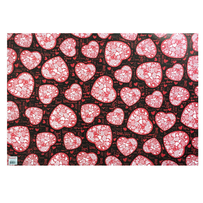 کاغذ کادو مدل قلبی عاشقانه بسته 5 عددی