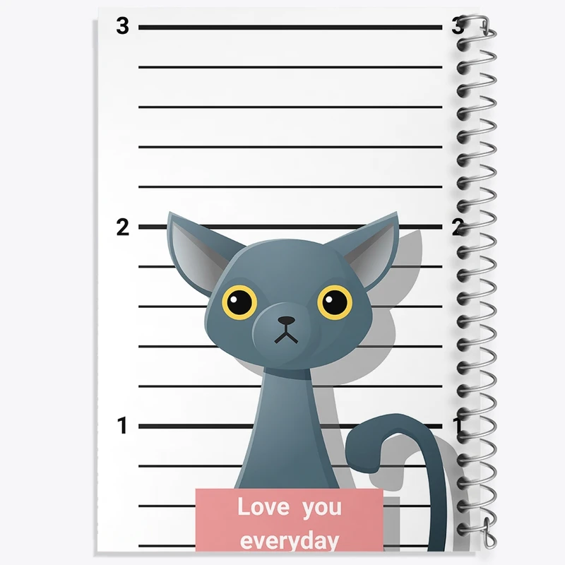 دفتر شطرنجی 50 برگ خندالو مدل گربه (Cat) کد F2275