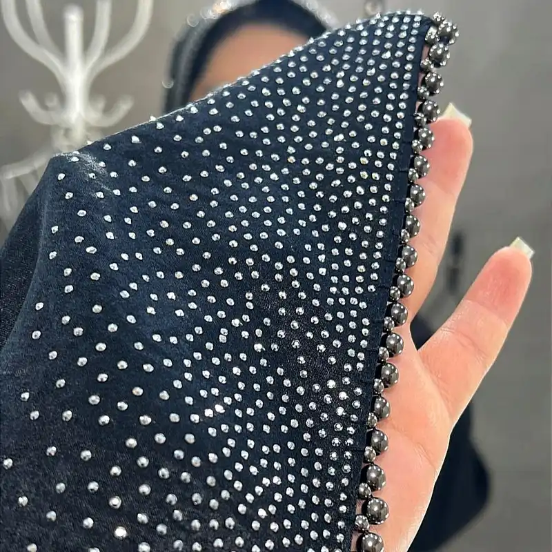 شال زنانه مدل مجلسی کوپرا مروارید دوزی نگین دار