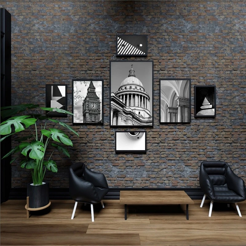 تابلو بکلیت طرح برج ساعت بیگ بن و منظره شهر مدل B-2243 مجموعه 7 عددی