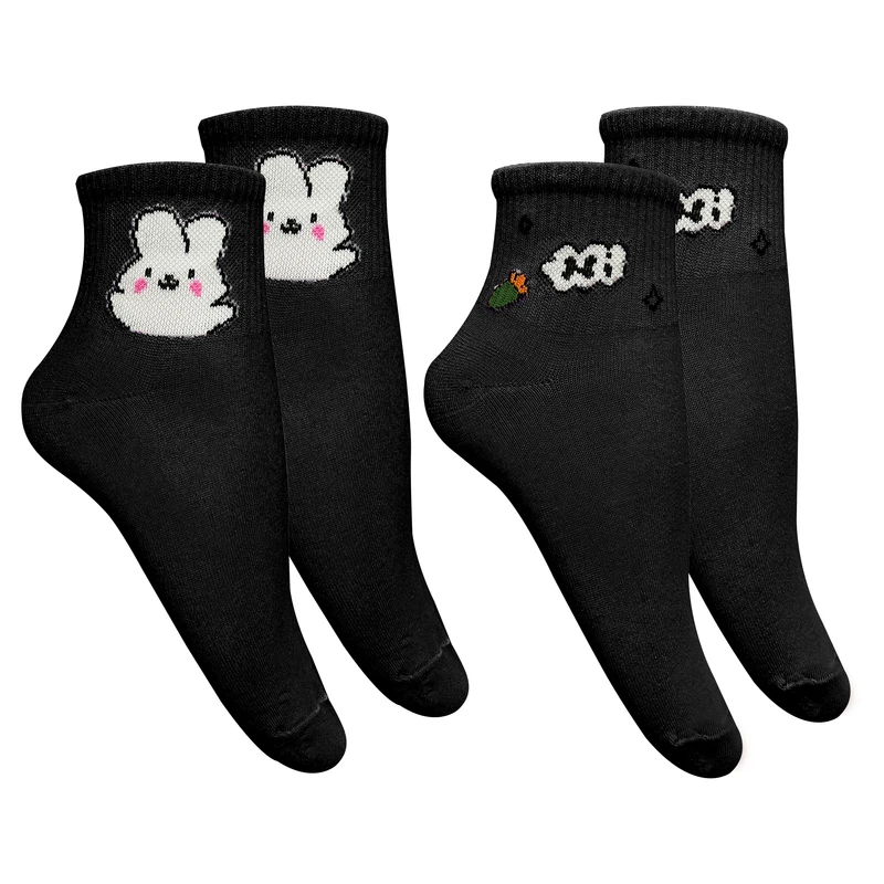 جوراب زنانه تن پوش هنگامه مدل خرگوشی کد BB بسته 2 عددی