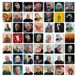 مگنت خندالو طرح سردار قاسم سلیمانی مدل مربعی کد 26 مجموعه 49 عددی