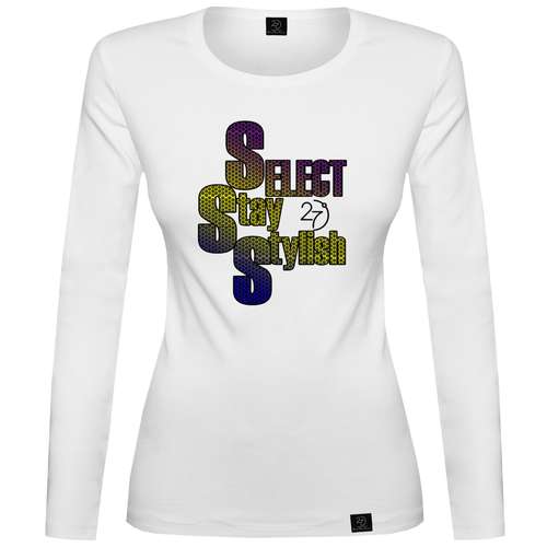 تیشرت زنانه 27 طرح SELECT STAY STYLISH کد HS16