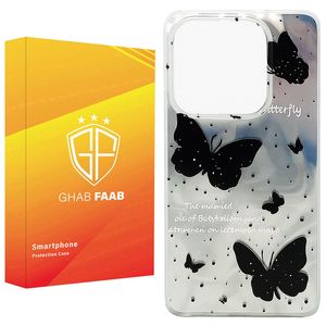 کاور قاب فاب مدل دخترانه طرح Black Butterfly مناسب برای گوشی موبایل شیائومی Redmi Note 14 4G
