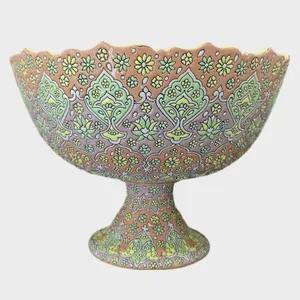 میوه خوری میناکاری سفالی سفال زمانیان مدل برگی