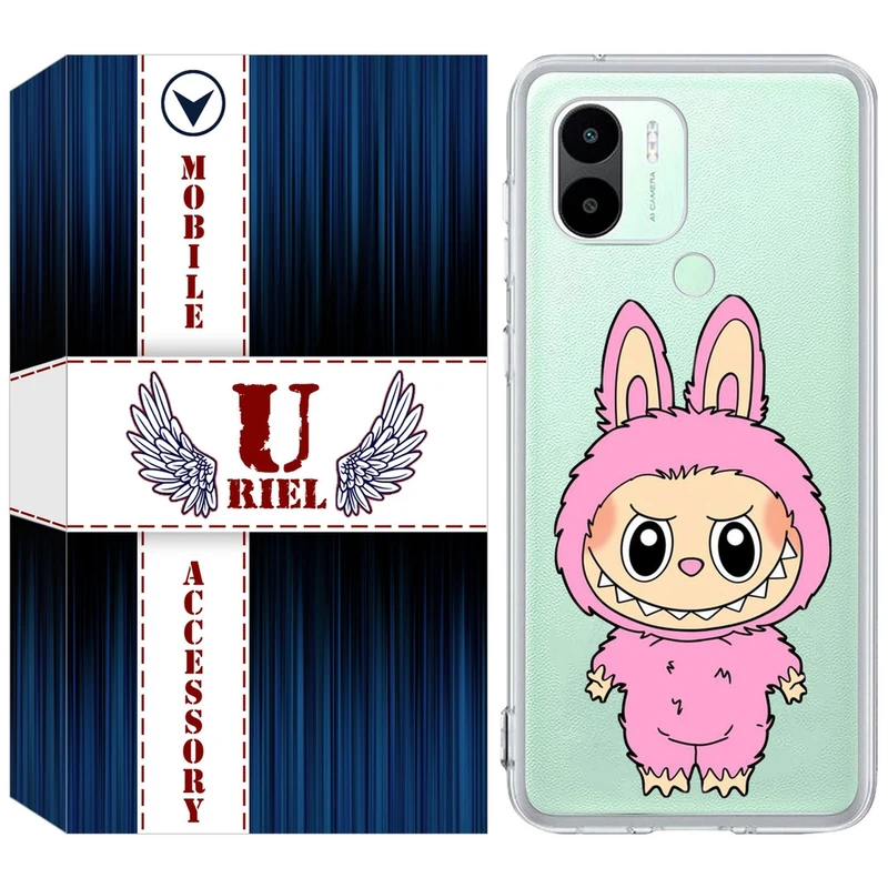 کاور یوریل قاب مدل Clear کد 129 طرح لبوبو Labubu مناسب برای گوشی موبایل شیائومی Redmi A1 Plus / A2 Plus