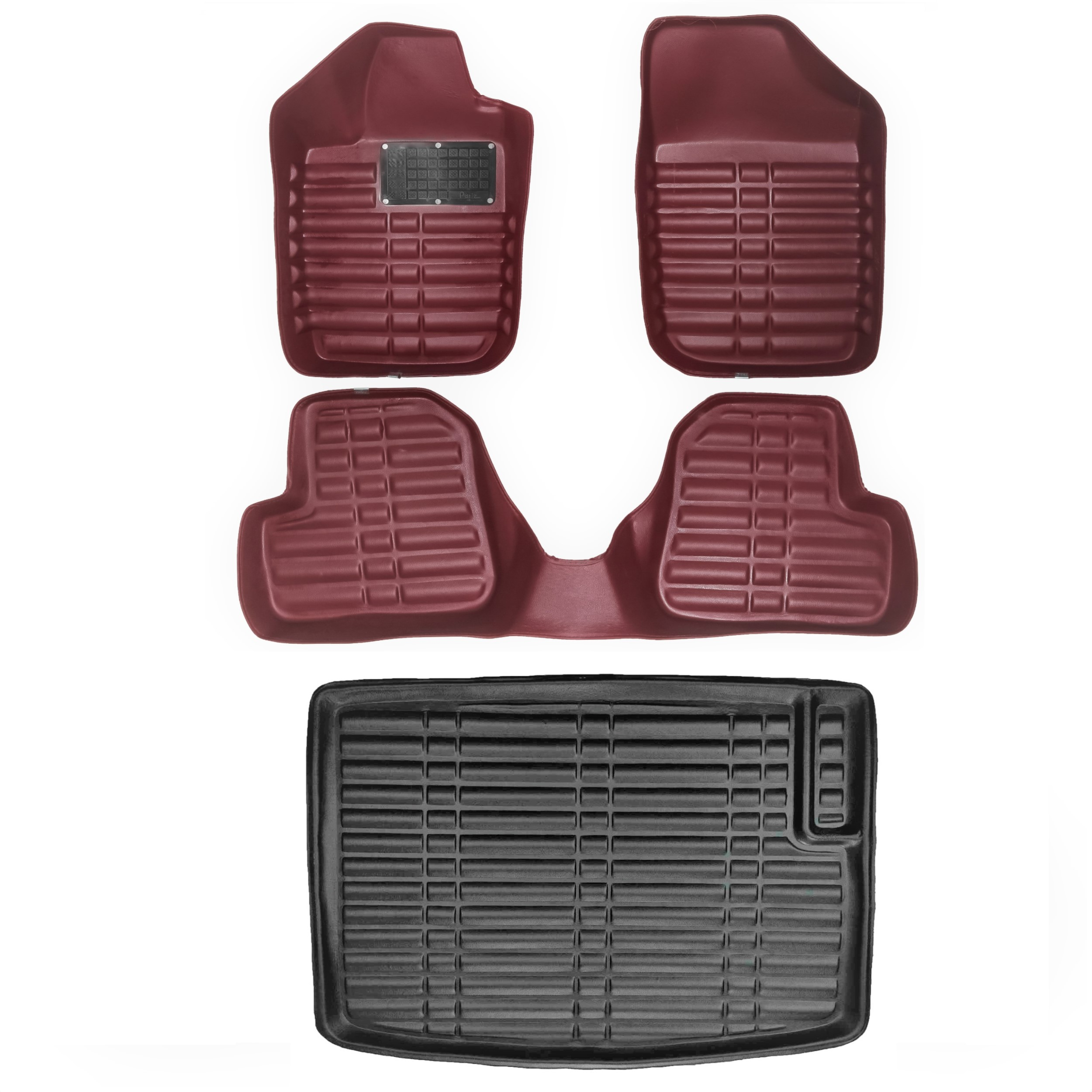 کفپوش سه بعدی خودرو پانیذ مدل CH مناسب برای پژو 206 صندوقدار به همراه کفپوش صندوق عقب