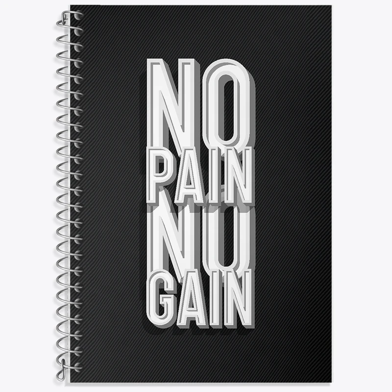 دفتر زبان 50 برگ خندالو مدل سه خط طرح No Pain No Gain کد F704