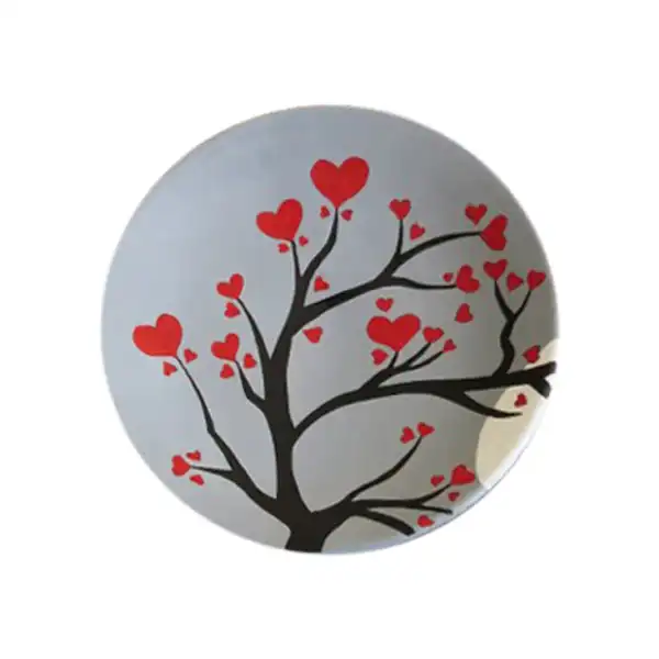 بشقاب دیوارکوب سفالی کد D140-A مجموعه 2 عددی