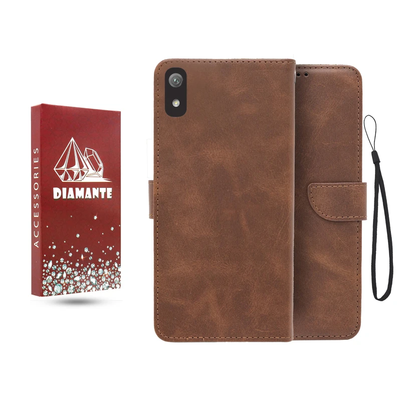 کیف کلاسوری دیامانته مدل جاکارتی مناسب برای گوشی موبایل هوآوی Y5 2019 / Y5 Prime 2019 به همراه بند آویز