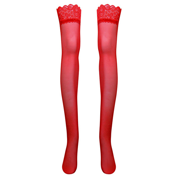 جوراب ساق بلند زنانه ماییلدا مدل لبه گیپوری نازک کد 4927-4445