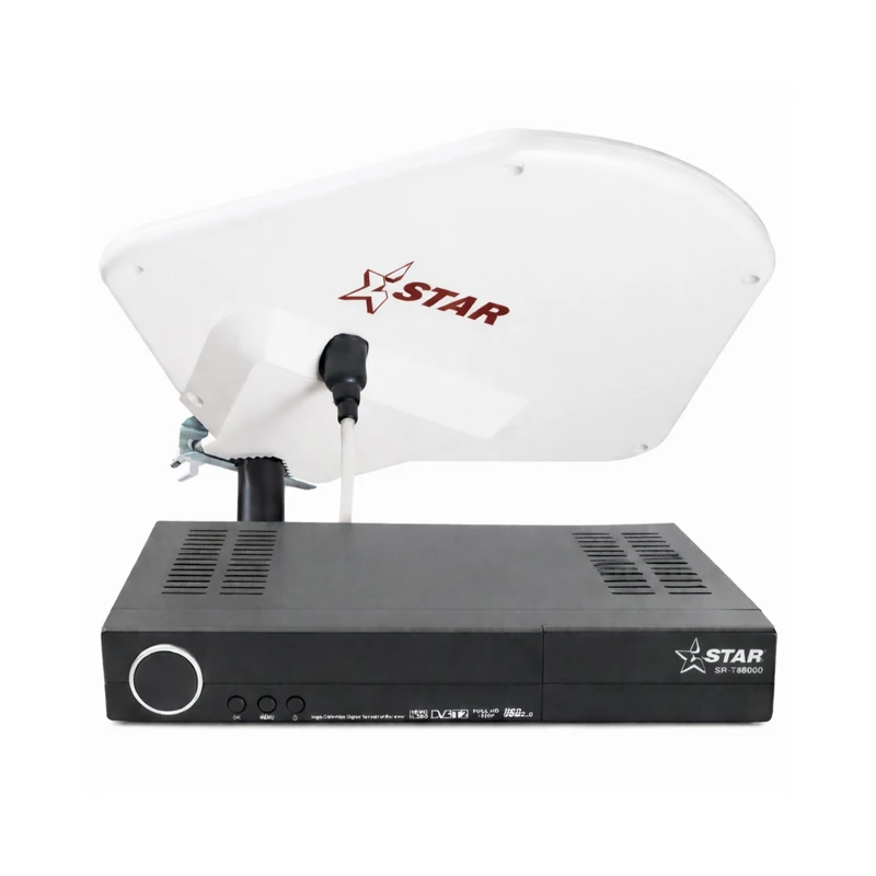 گیرنده دیجیتال مدل STAR.HEVC.SR88000 به همراه آنتن هوایی STAR