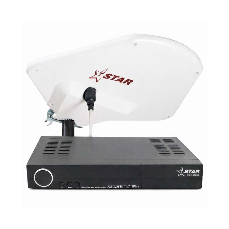 گیرنده دیجیتال مدل STAR.HEVC.SR88000 به همراه آنتن هوایی STAR