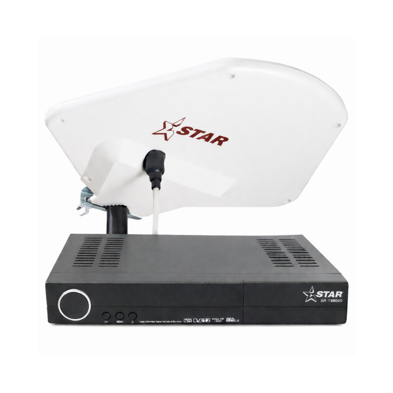 گیرنده دیجیتال مدل STAR.HEVC.SR88000 به همراه آنتن هوایی STAR