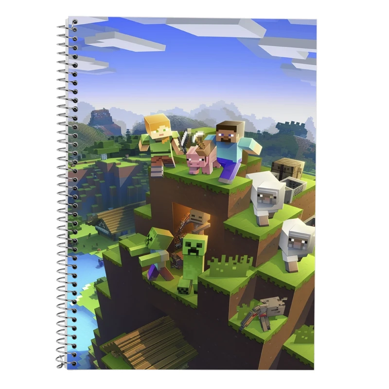 دفتر زبان 50 برگ مدوپد مدل سه خط طرح ماینکرفت minecraft کد DF14015