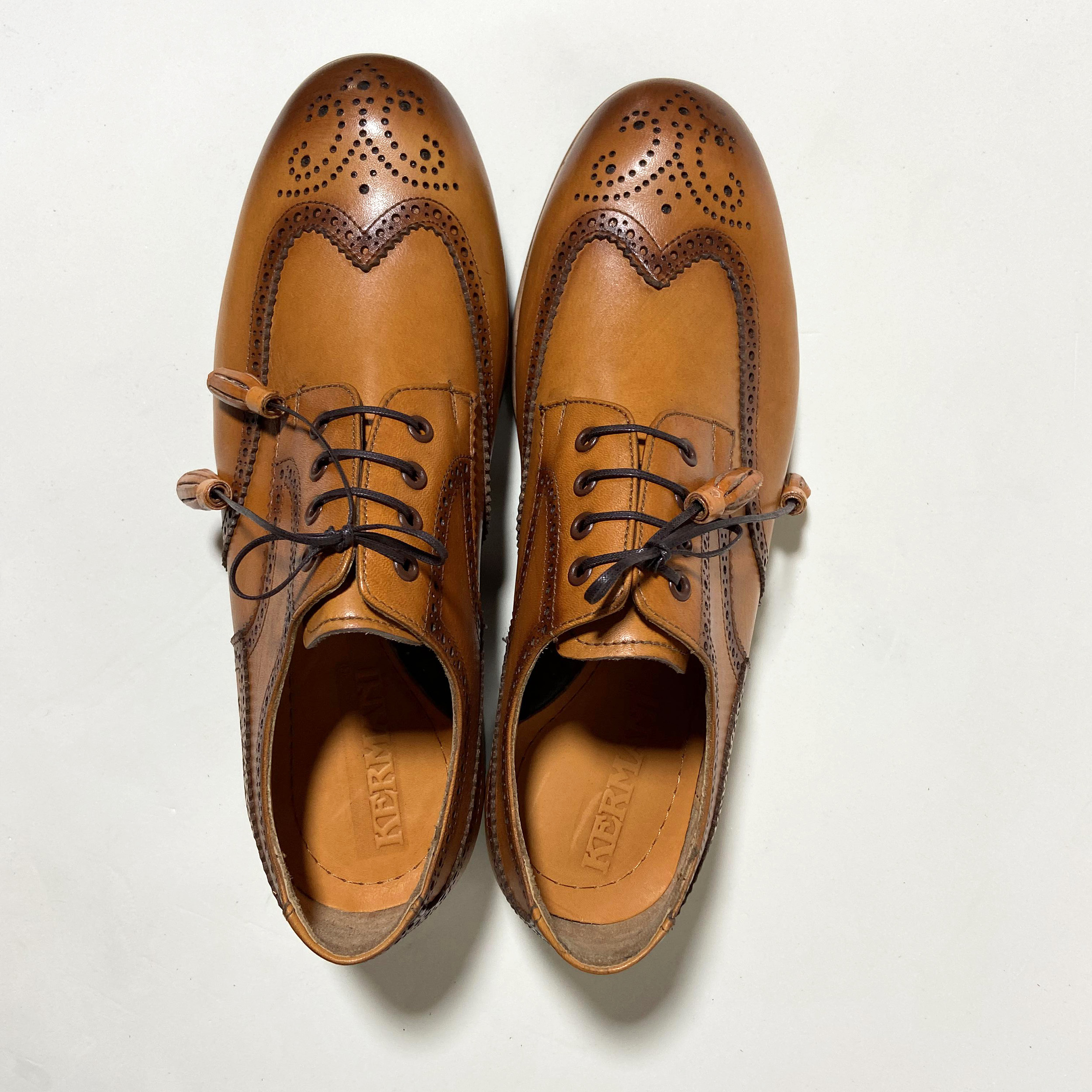 کفش مردانه کرمانی مدل چرم 1049 رنگ عسلی