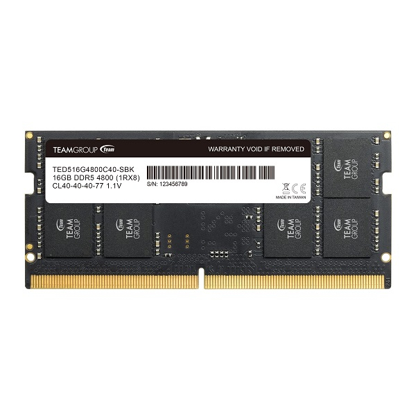 رم لپ تاپ DDR5 تک کاناله 4800 مگاهرتز CL40 تیم گروپ مدل ELITE ظرفیت 16 گیگابایت