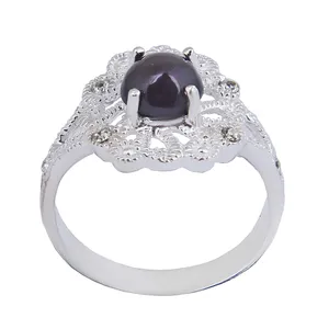 انگشتر نقره زنانه بازرگانی میلادی مدل  اوپال طبیعی رکاب نگین برلیان کد AW_601