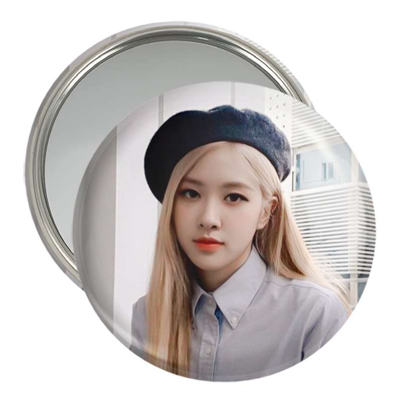 آینه جیبی خندالو مدل رزی بلک پینک Black Pink  کد 14361