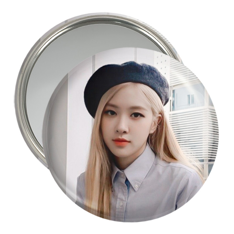 آینه جیبی خندالو مدل رزی بلک پینک Black Pink  کد 14361