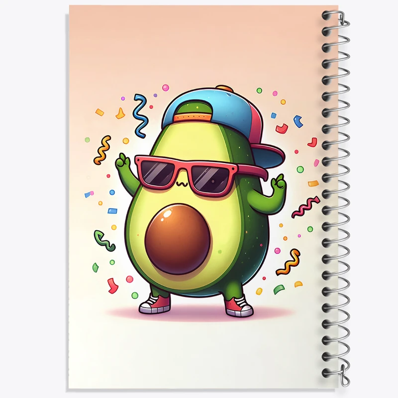 دفتر مشق 100 برگ خندالو طرح آووکادوی خوشحال کد F7969