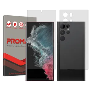 Promate Resistant model transparent screen protector suitable for Samsung Galaxy S22 Ultra 5G mobile phone along with the back protector