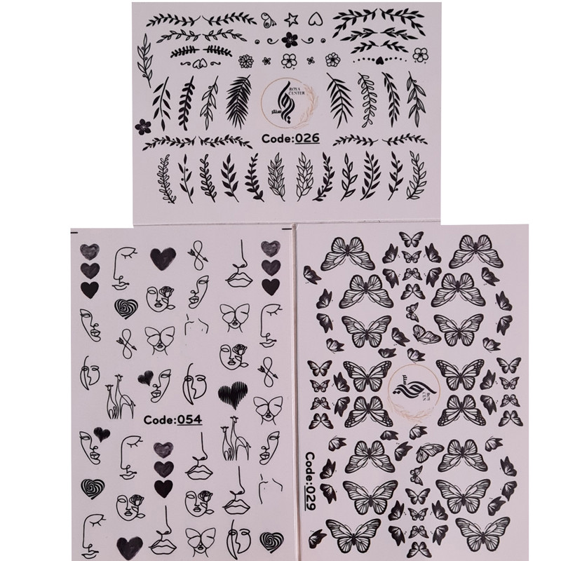 برچسب لنز ناخن مدل 022 مجموعه 3 عددی