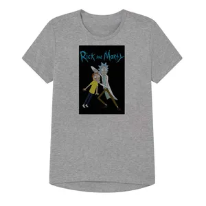 تی شرت آستین کوتاه پسرانه مدل ریک و مورتی کد Z39 رنگ طوسی