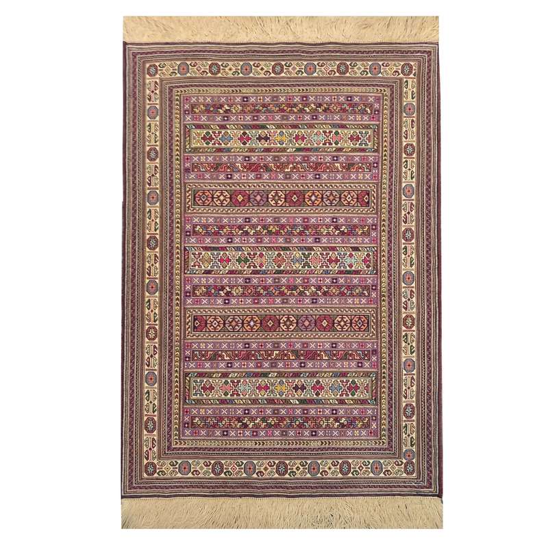 گلیم دستباف یک متری طرح سوزنی مدل AA256