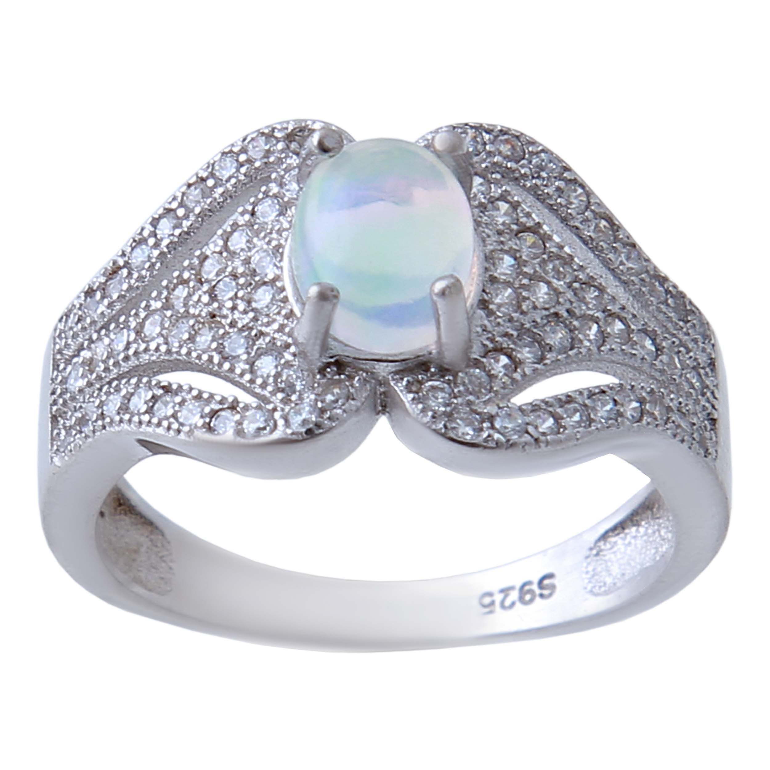 انگشتر نقره زنانه بازرگانی میلادی کد AWR-483