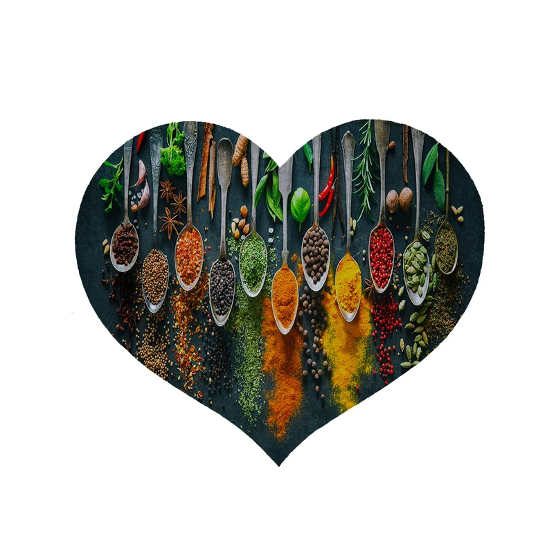  پادری مدل قلبی طرح ادویه کد 8339 سایز 90 × 90 سانتی‌متر