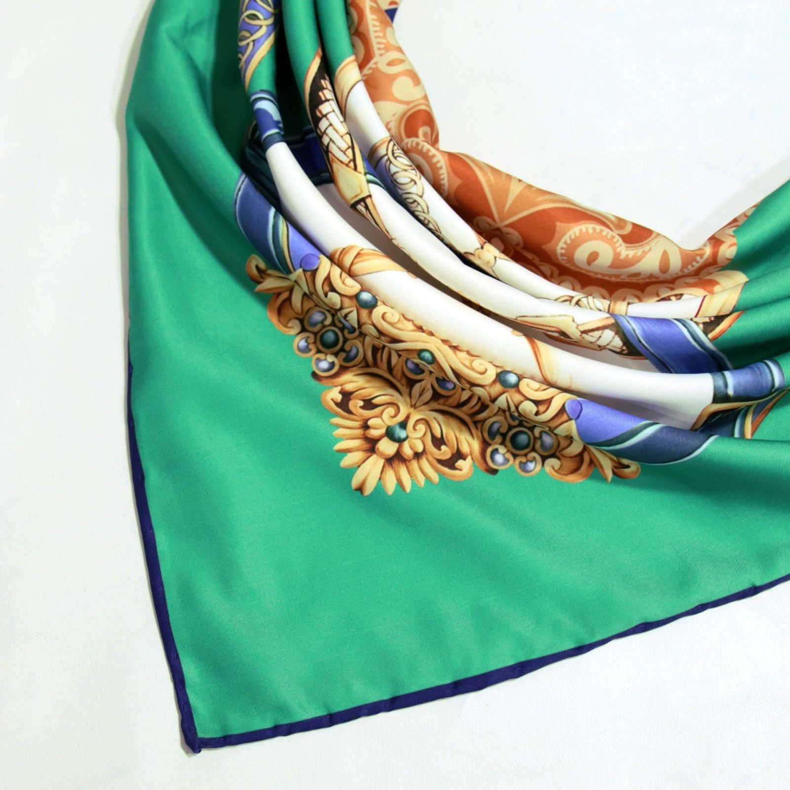 روسری زنانه آنالیا مدل ابریشم توییل دور دست دوز بهاری کد ana-9607 -  - 3