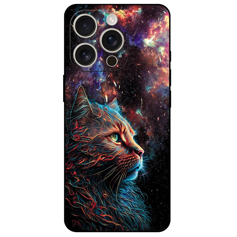 کاور مگافون طرح گربه کهکشانی مدل 4203 مناسب برای گوشی موبایل اپل iPhone 16 Pro 