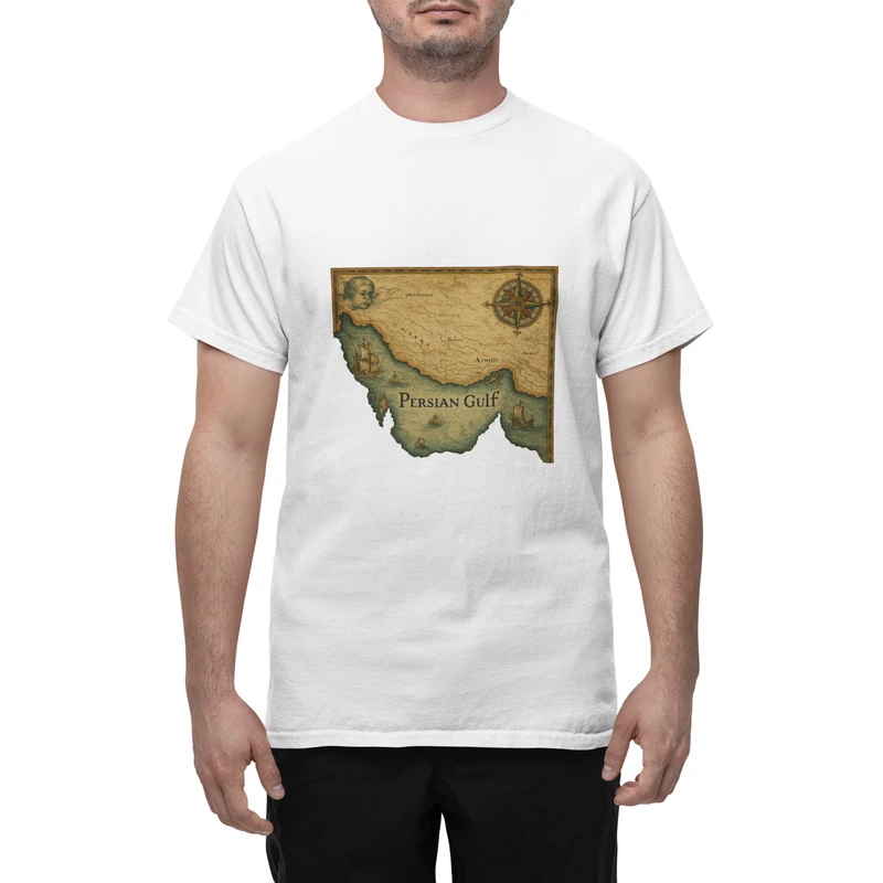 تی شرت آستین کوتاه مردانه طرح خلیج فارس
