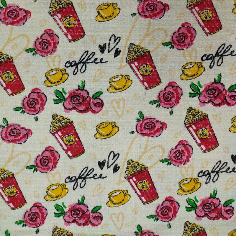 پارچه آشپزخانه صنایع نساجی گلچهر مدل coffee کد 101